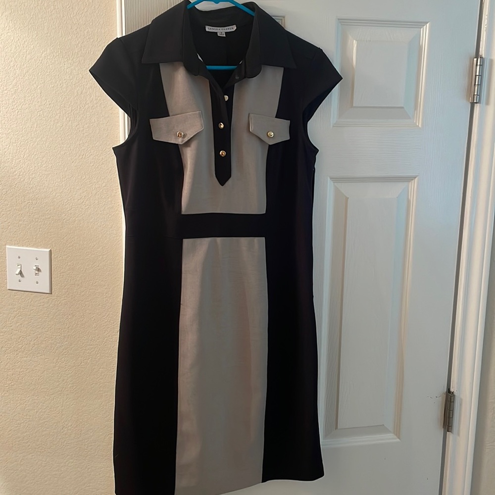 Black/Grey Midi Dress